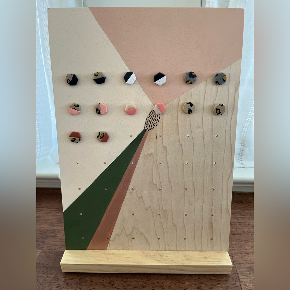 Set of 7 clay stud earrings from Clay by Steph